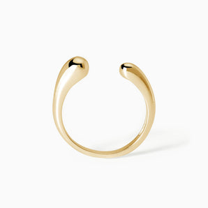 Anello aperto in argento placcato oro Evviva