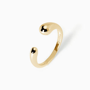 Anello aperto in argento placcato oro Evviva