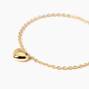 Bracciale placcato oro con ciondolo cuore