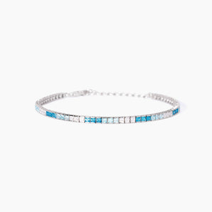 Bracciale tennis con zirconi azzurri e blu