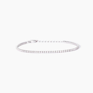 Bracciale tennis in argento con zirconi