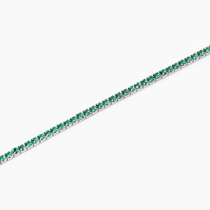 Bracciale tennis con smeraldi sintetici