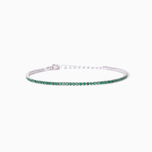 Bracciale tennis con smeraldi sintetici