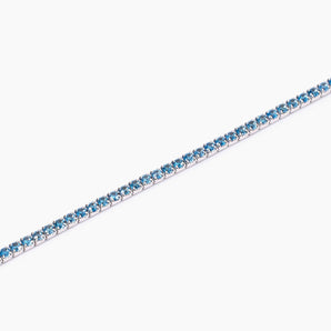 Bracciale tennis con acquemarine sintetiche