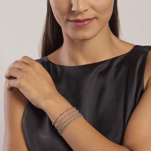 Bracciale tennis placcato oro rosa con pietre