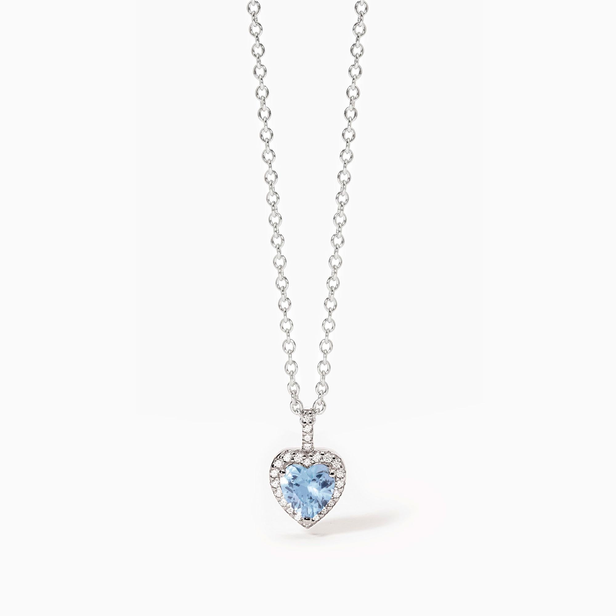 Girocollo  Mabina  in argento con acquamarina sintetica