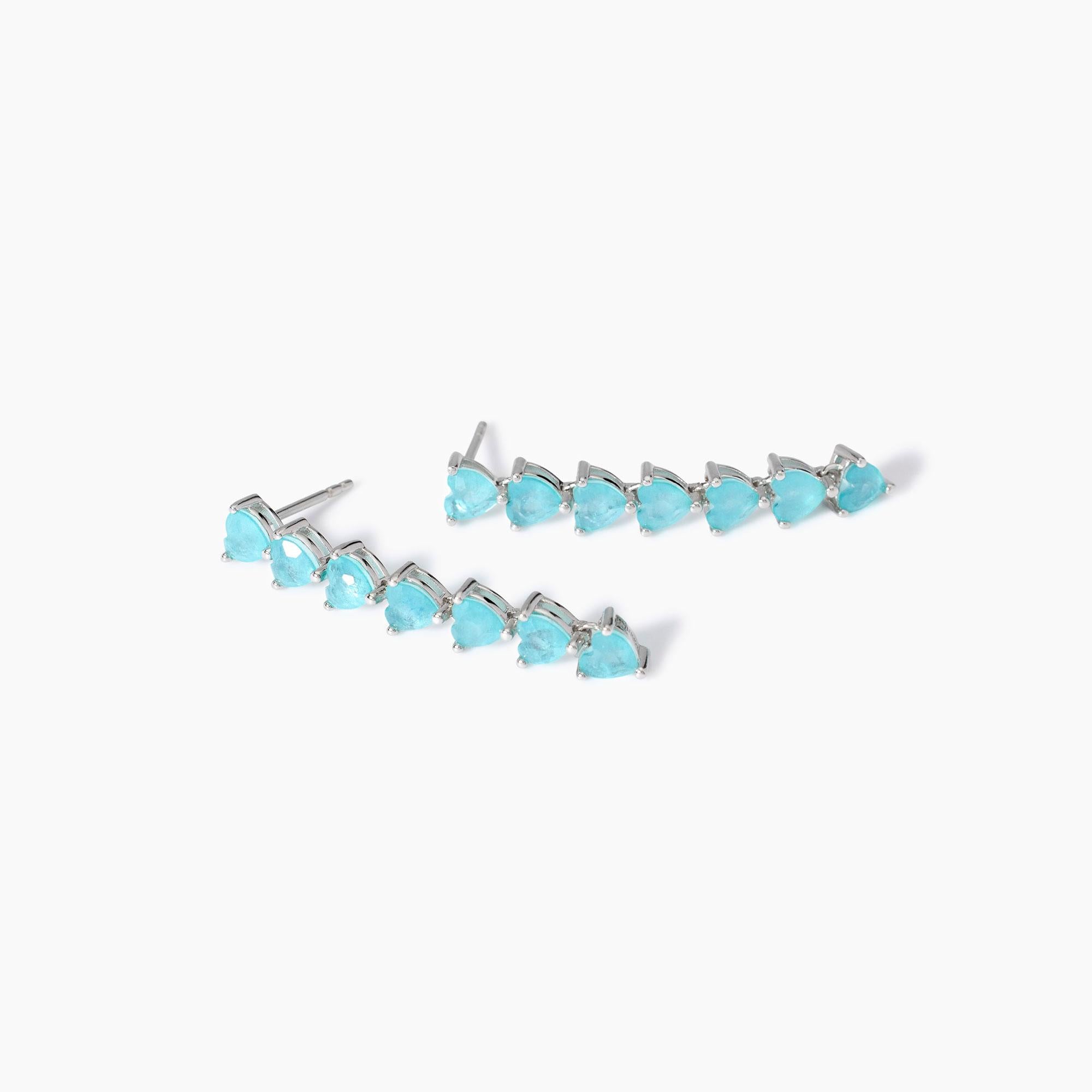 Orecchini tennis con fusion stone glass azzurro