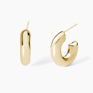 Orecchini placcati oro chunky a cerchio apertoDetails