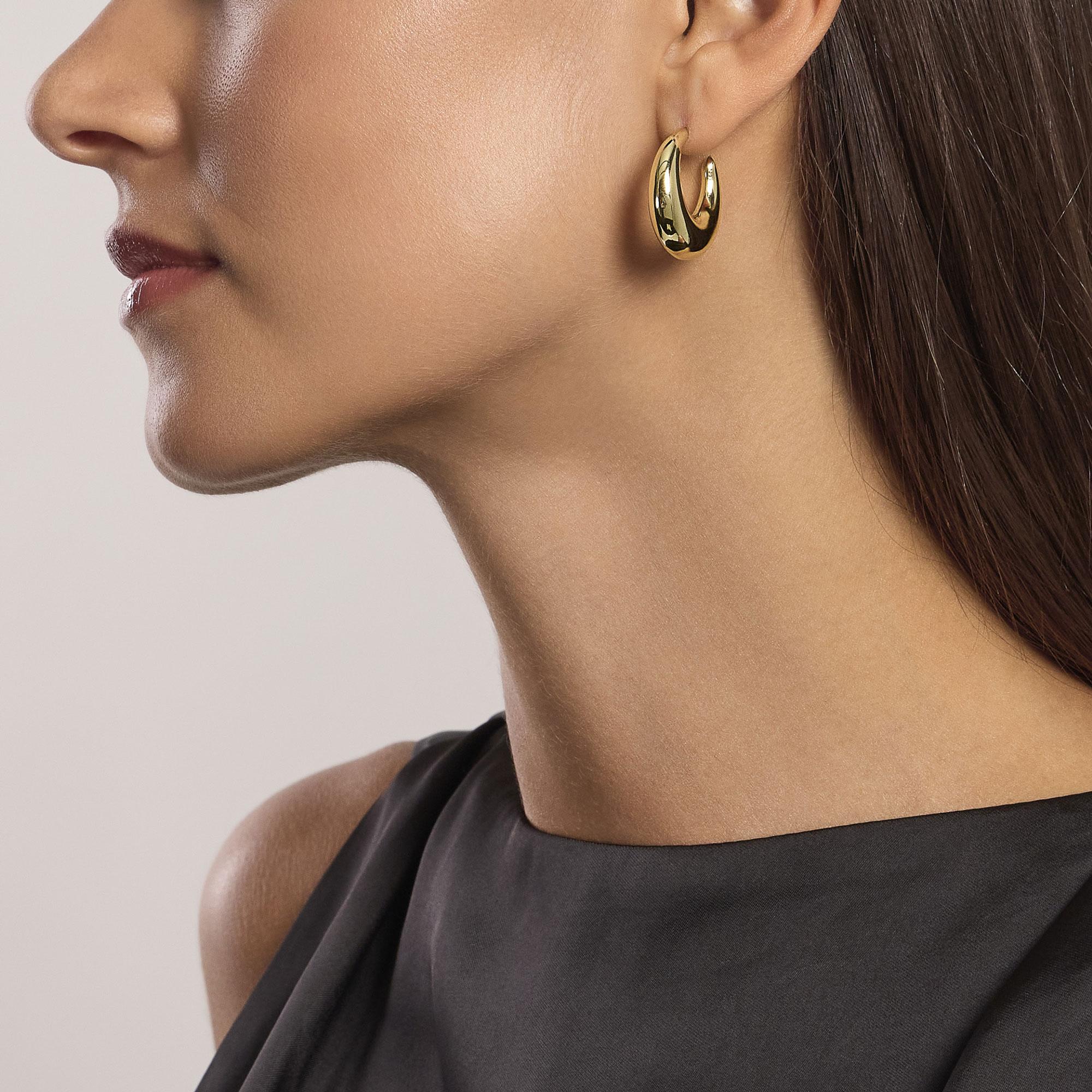 Orecchini placcati oro a forma di luna crescenteLuce