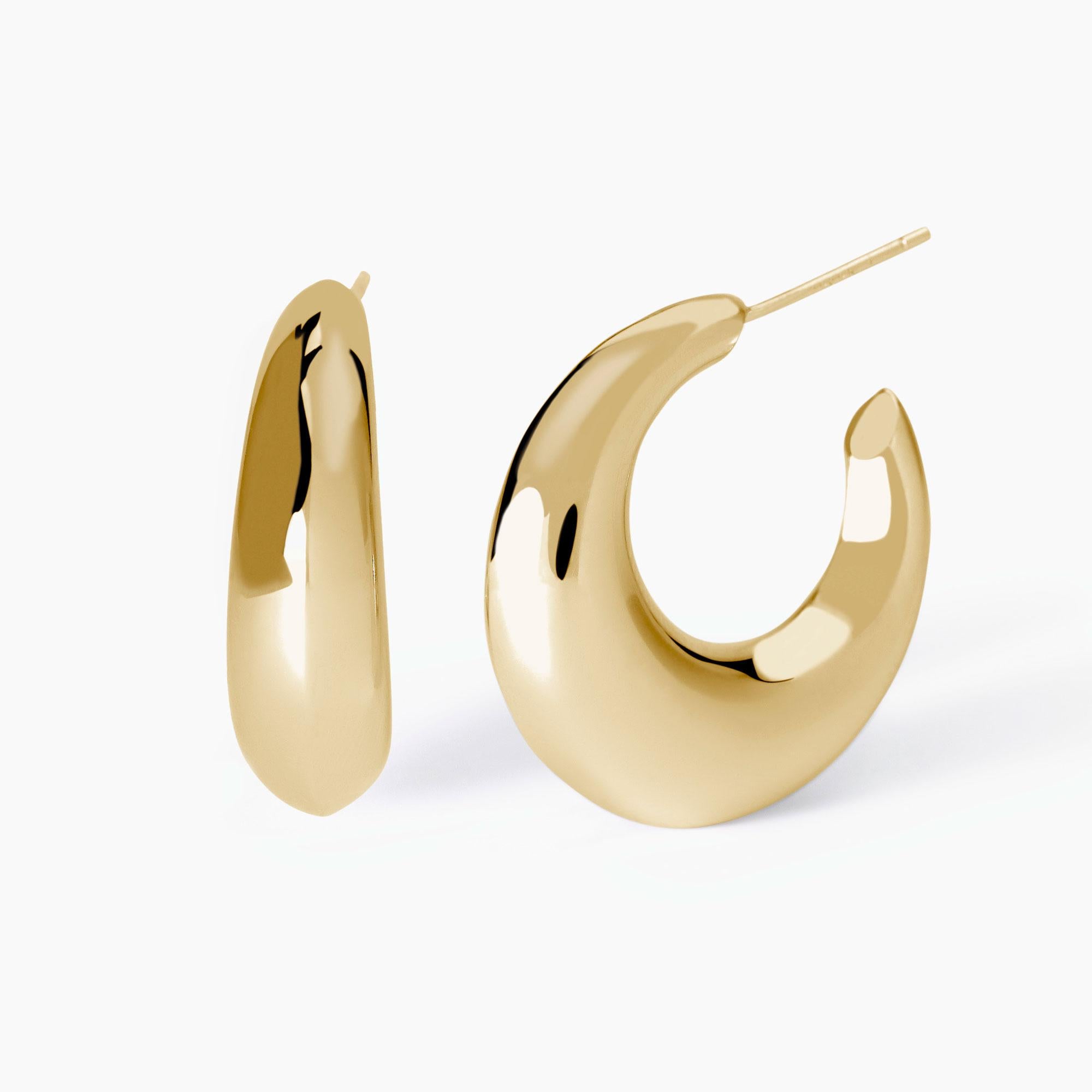 Orecchini placcati oro a forma di luna crescenteLuce