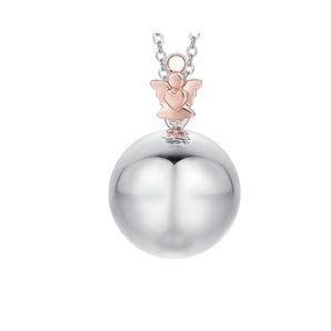 COLLANA DONNA IN ACCIAIO CIONDOLO IN METALLO CON ANGELO IP ROSE