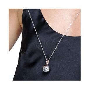 COLLANA DONNA IN ACCIAIO CIONDOLO IN METALLO CON ANGELO IP ROSE