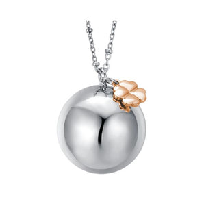 COLLANA CHIAMA ANGELI IN ACCIAIO CIONDOLO IN METALLO CON CHARMS QUADRIFOGLIO