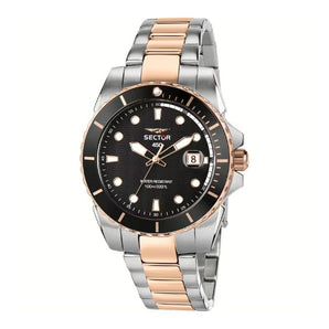 Sector 450 Orologio Uomo Tempo e data in Acciaio, PVD Nero