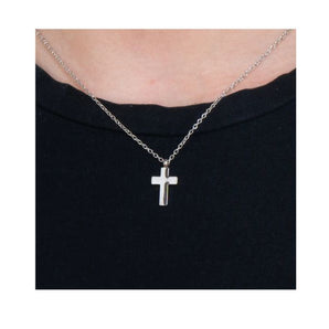 COLLANA UOMO IN ACCIAIO CON CROCE
