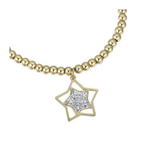BRACCIALE DONNA IN ACCIAIO IP GOLD CON STELLA CON CRISTALLI BIANCHI
