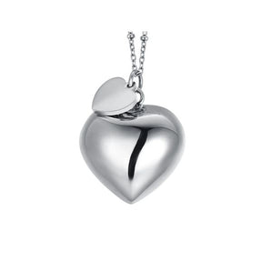 COLLANA CHIAMA ANGELI IN ACCIAIO CON CIONDOLO CUORE E CUORE CHARM