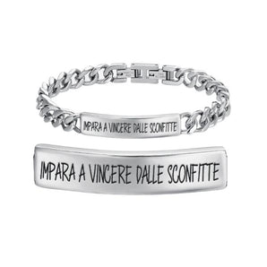 BRACCIALE UOMO IN ACCIAIO IMPARA A VINCERE DALLE SCONFITTE