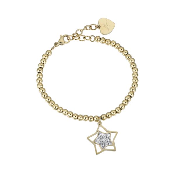 BRACCIALE DONNA IN ACCIAIO IP GOLD CON STELLA CON CRISTALLI BIANCHI