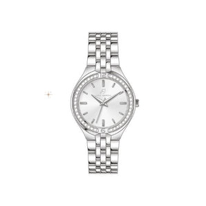 OROLOGIO DONNA IN ACCIAIO GHIERA CRISTALLI BIANCHI