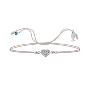Bracciale tessile Kurshuni a forma di cuore