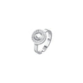 ANELLO DONNA IN ACCIAIO ELEMENTO CRISTALLO BIANCO E CRISTALLI BIANCHI