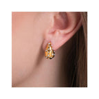 ORECCHINI DONNA GOCCIA IN ACCIAIO E IP GOLD CON CRISTALLI BIANCHI