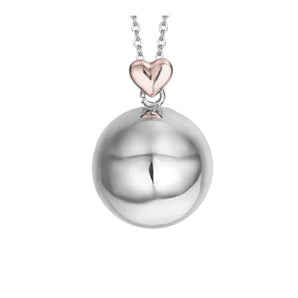 COLLANA CHIAMA ANGELI IN ACCIAIO, CIONDOLO IN METALLO CON CUORE ROSE'