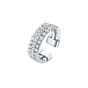 ANELLO DONNA IN ACCIAIO CON CRISTALLI BIANCHI MISURA M