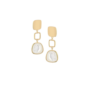 Orecchini Lelune Glamour - Pendenti in Argento 925% Dorato con Madreperla Australiana
