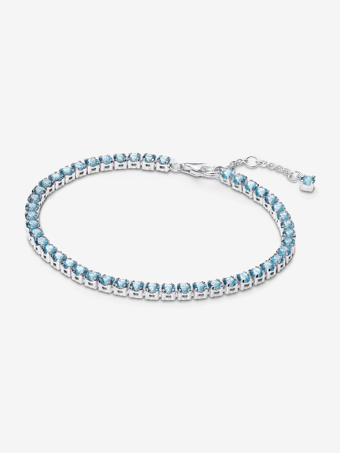 Bracciale Tennis Cristalli Azzurri Argento Sterling 925