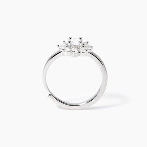 Anello con fiore in zirconi Eden