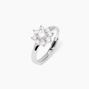Anello con fiore in zirconi Eden