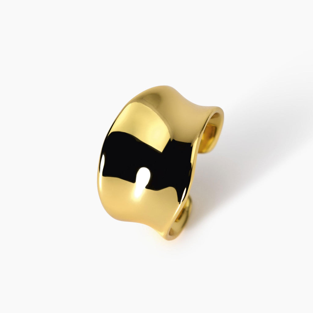 Anello a fascia in argento dorato