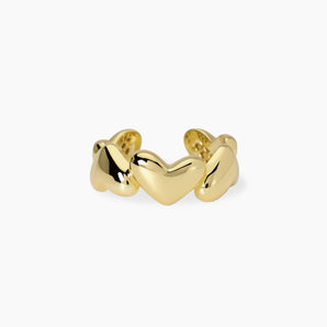 Anello con cuori in argento dorato Capogiro