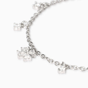 Bracciale con ciondoli in zircone e quadrifoglio Cercami