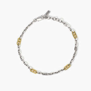 Bracciale da uomo con elementi placcati oro