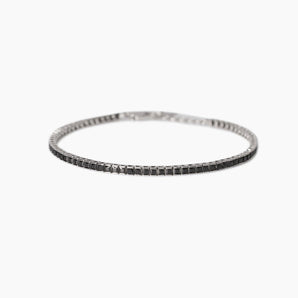 Bracciale tennis uomo con zirconi neri