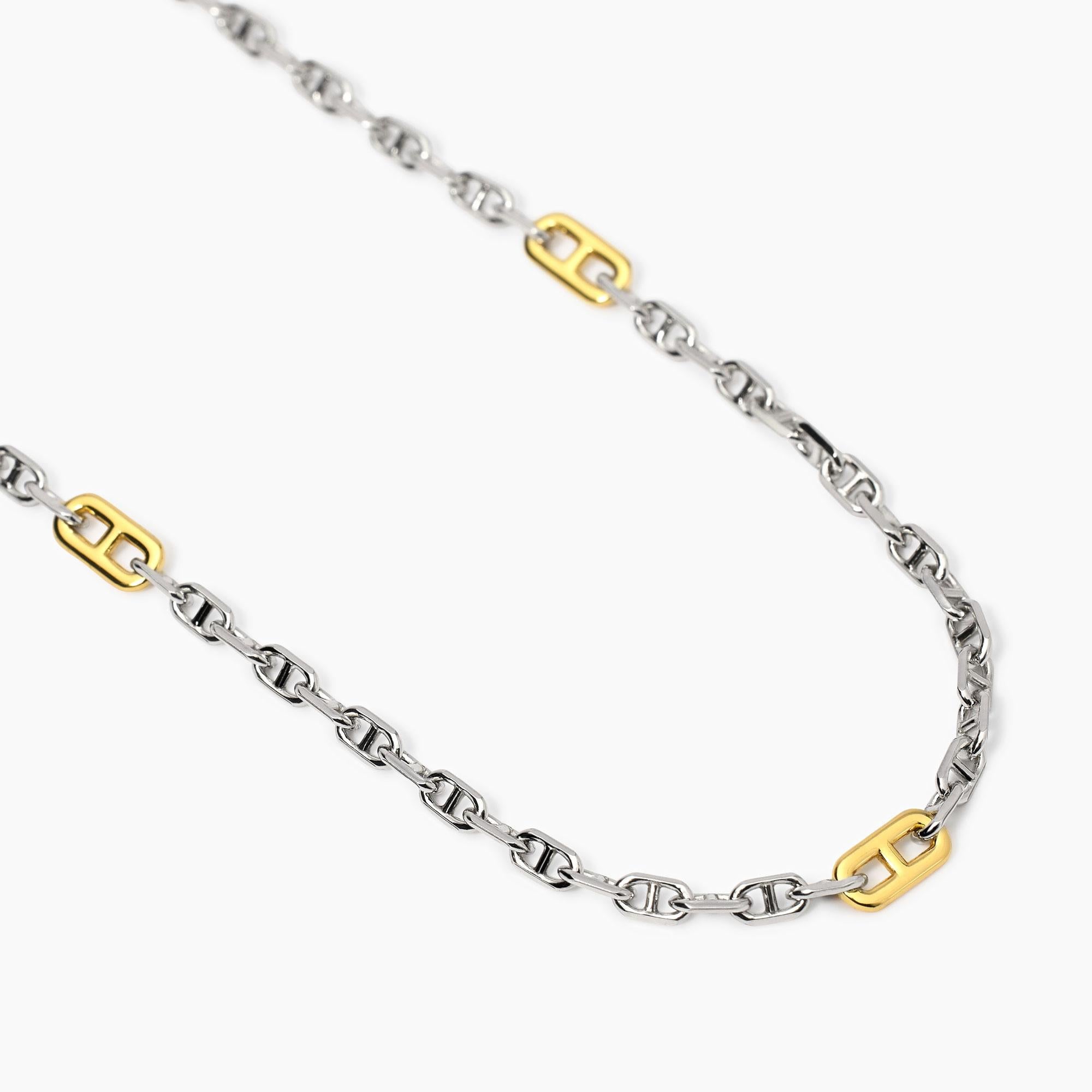 Collana uomo con elementi placcati oro