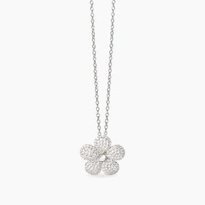 Girocollo in argento con fiore in zirconi