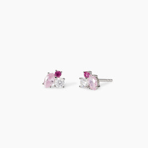 Orecchini a lobo multicolor rosa
