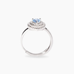 Anello con cuore in acquamarina sintetica