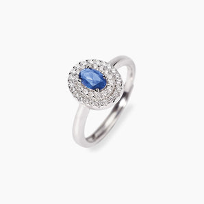 Anello con zaffiro sintetico