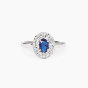 Anello con zaffiro sintetico