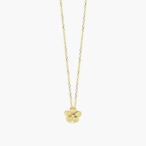 Girocollo con fiore in argento dorato