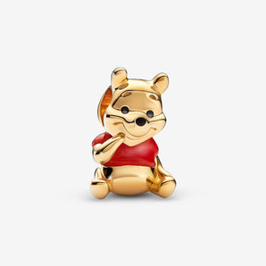 Charm Disney, Winnie the Pooh, Winnie Placcatura in Oro 14k