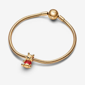 Charm Disney, Winnie the Pooh, Winnie Placcatura in Oro 14k