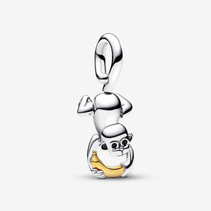 Charm Pendente Scimmietta con Zampe Mobili Argento Sterling 925, Placcatura in Oro 14k