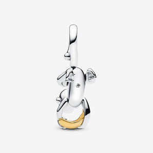 Charm Pendente Scimmietta con Zampe Mobili Argento Sterling 925, Placcatura in Oro 14k