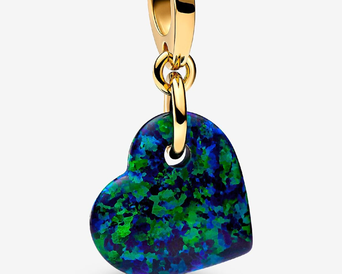 Pandora charm Cuore Opale verde blu